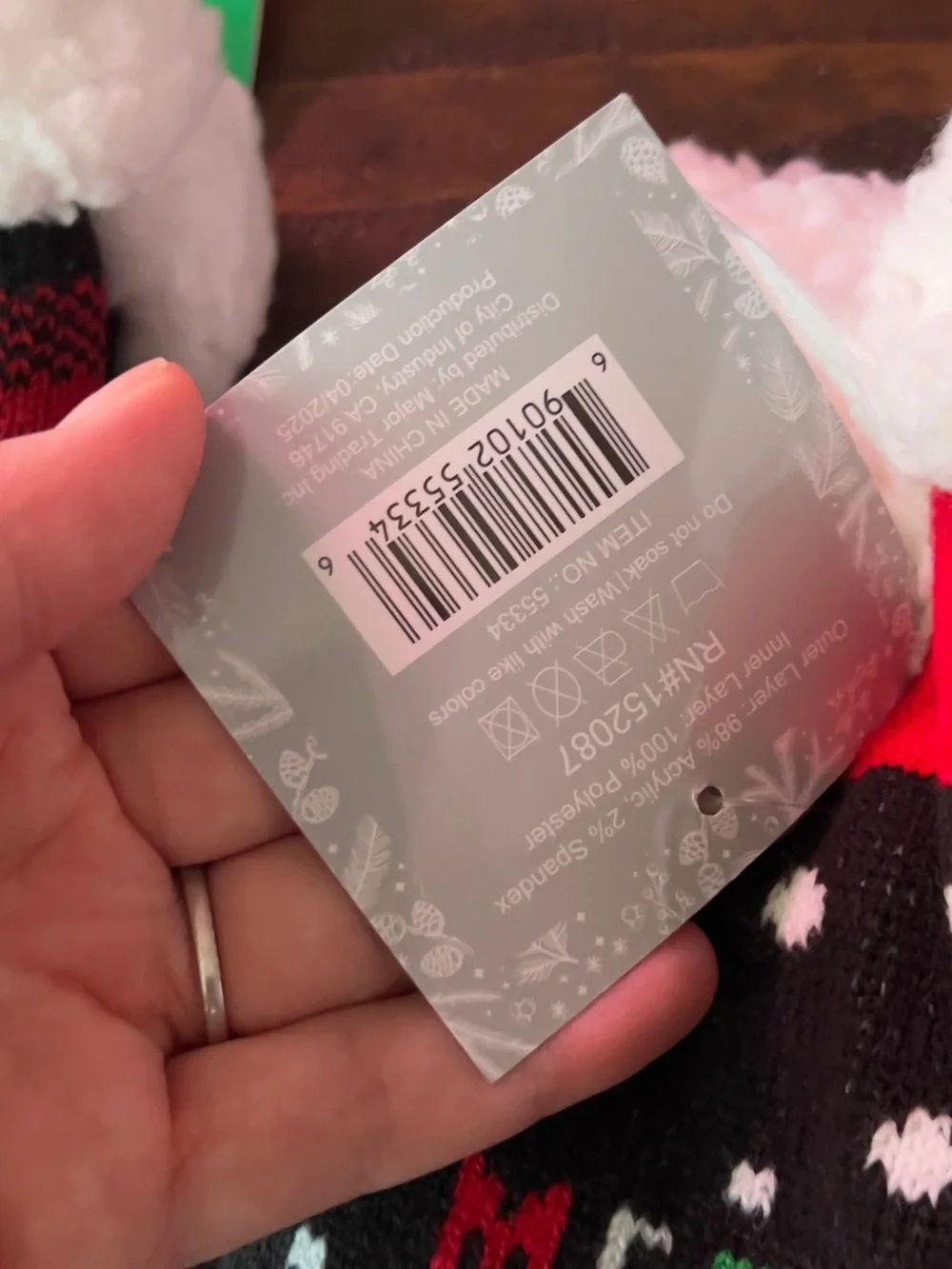 Red & Black Plaid and Merry Christmas Slipper Socks